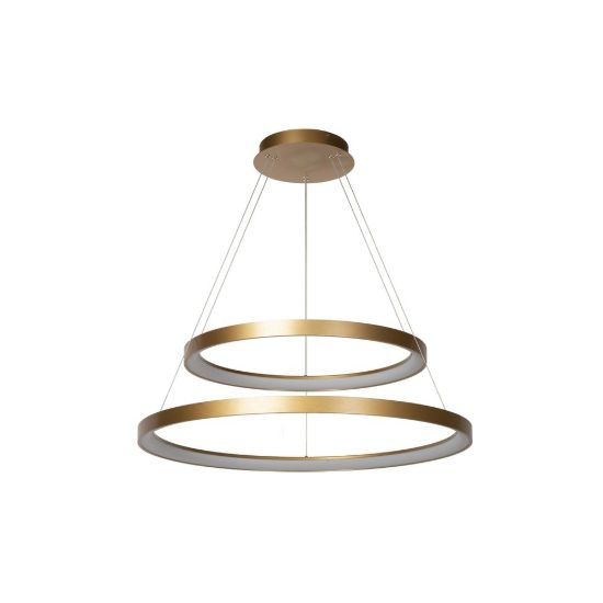 Lampadario a sospensione ad anelli per sala da pranzo contemporaneo oro opalino led 92w 2700k