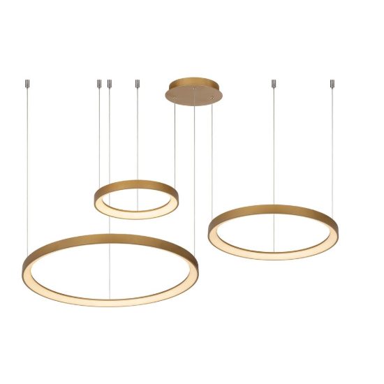 Lampadario a sospensione ad anelli per sala da pranzo contemporaneo oro opalino led 120w 2700k