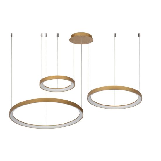 Lampadario a sospensione ad anelli per sala da pranzo contemporaneo oro opalino led 120w 2700k