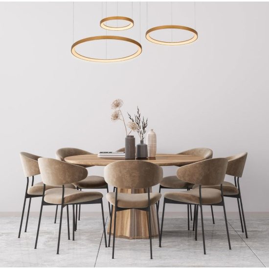 Lampadario a sospensione ad anelli per sala da pranzo contemporaneo oro opalino led 120w 2700k