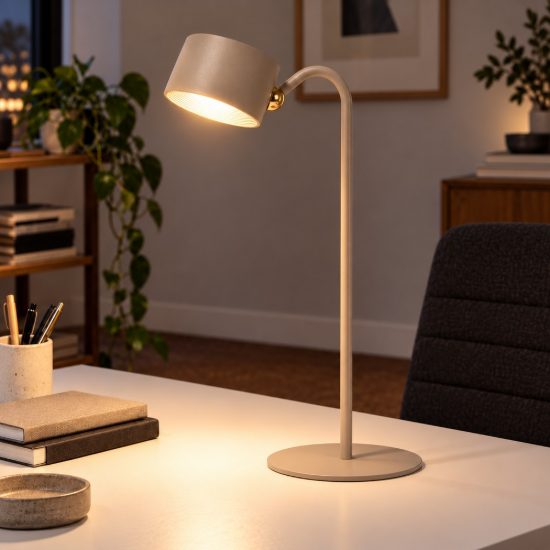 Lampada da scrivania contemporanea tortora led 3,5w cct 2700k 5700k con telecomando ricaricabile