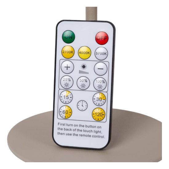 Lampada da scrivania contemporanea tortora led 3,5w cct 2700k 5700k con telecomando ricaricabile
