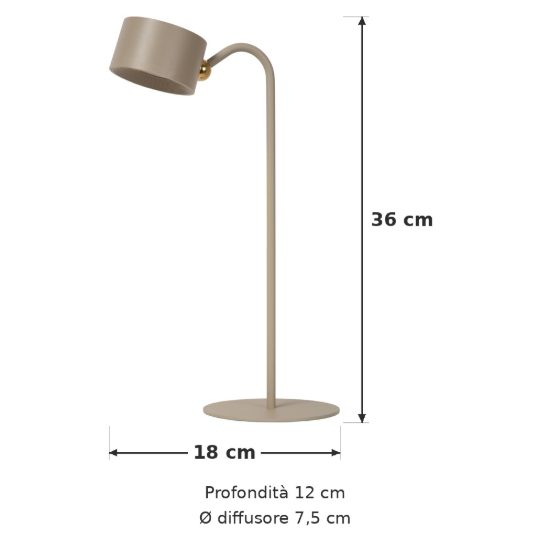 Lampada da scrivania contemporanea tortora led 3,5w cct 2700k 5700k con telecomando ricaricabile