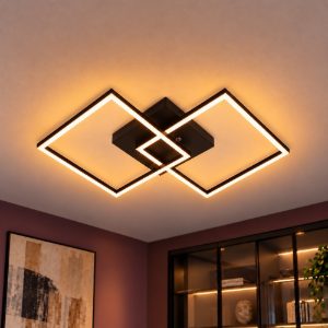 Plafoniera per camera da letto moderna nero led 23w cct 2700k 3300k 4000k