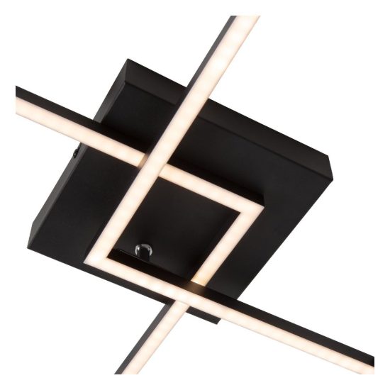Plafoniera per camera da letto moderna nero led 23w cct 2700k 3300k 4000k