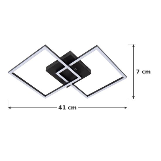 Plafoniera per camera da letto moderna nero led 23w cct 2700k 3300k 4000k