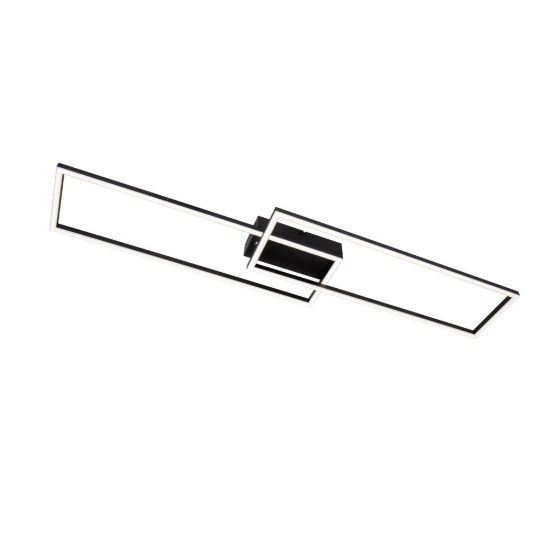 Plafoniera lineare per soggiorno moderna nero led 23w cct 2700k 3300k 4000k