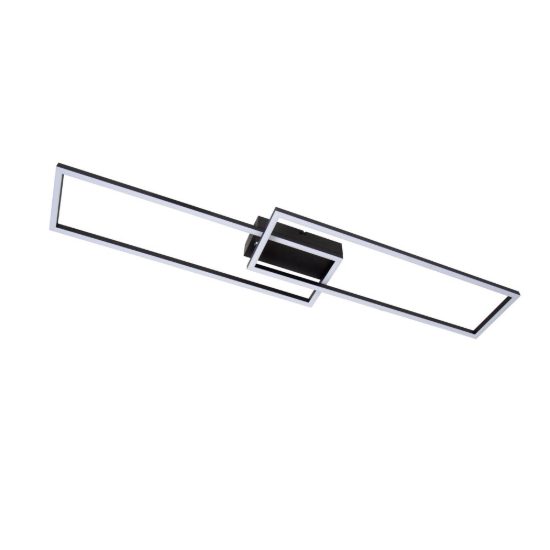 Plafoniera lineare per soggiorno moderna nero led 23w cct 2700k 3300k 4000k