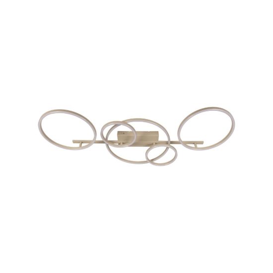 Plafoniera piccola ad anelli per soggiorno moderna tortora led 37w cct 2700k 3300k 4000k