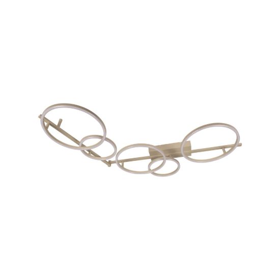 Plafoniera grande ad anelli per soggiorno moderna tortora led 37w cct 2700k 3300k 4000k