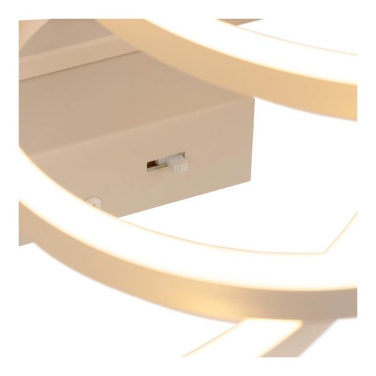 Plafoniera grande ad anelli per soggiorno moderna tortora led 37w cct 2700k 3300k 4000k