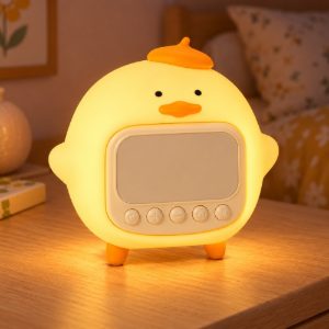 Lampada da comodino per cameretta bambini giallo led 1,5w 2100k ricaricabile a forma di anatra