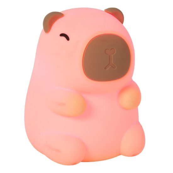 Lampada da comodino per cameretta bambini crema led 0,5w 2100k ricaricabile a forma di capibara
