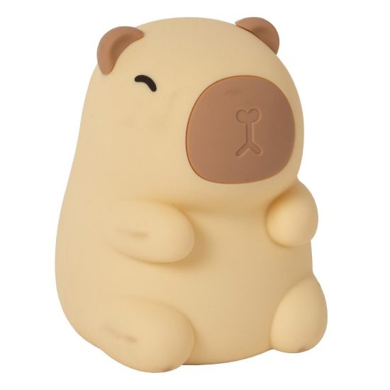 Lampada da comodino per cameretta bambini crema led 0,5w 2100k ricaricabile a forma di capibara