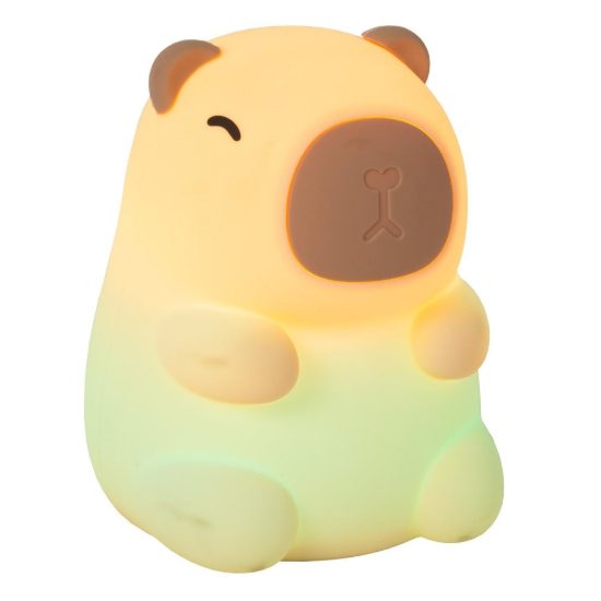 Lampada da comodino per cameretta bambini crema led 0,5w 2100k ricaricabile a forma di capibara