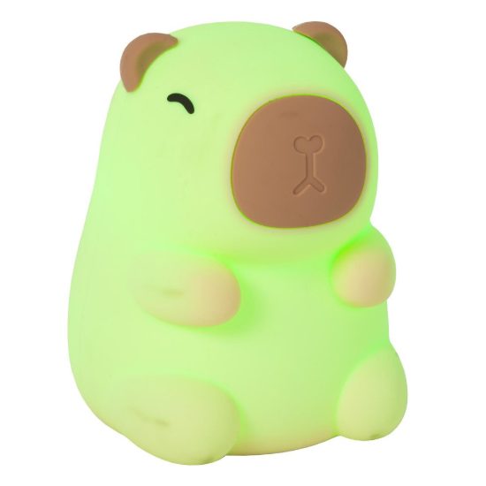 Lampada da comodino per cameretta bambini crema led 0,5w 2100k ricaricabile a forma di capibara