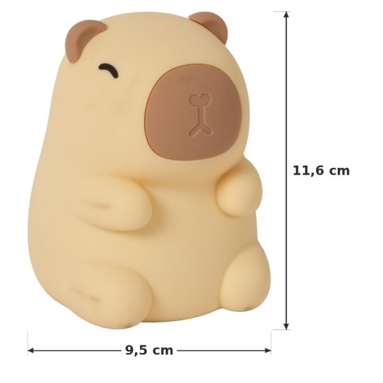 Lampada da comodino per cameretta bambini crema led 0,5w 2100k ricaricabile a forma di capibara