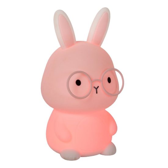 Lampada da comodino per cameretta bambini bianco led 0,5w 2700k ricaricabile a forma di coniglietto