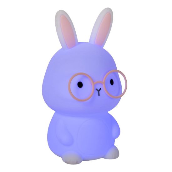 Lampada da comodino per cameretta bambini bianco led 0,5w 2700k ricaricabile a forma di coniglietto