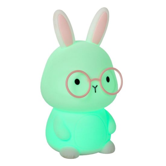 Lampada da comodino per cameretta bambini bianco led 0,5w 2700k ricaricabile a forma di coniglietto