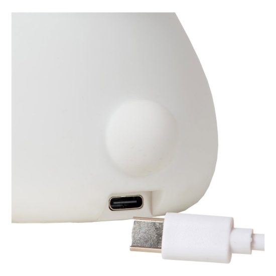 Lampada da comodino per cameretta bambini bianco led 0,5w 2700k ricaricabile a forma di coniglietto
