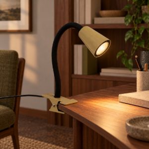 Lampada a pinza conica per studio moderna verde nero