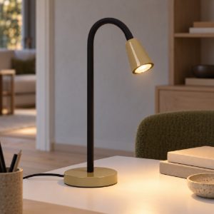 Lampada da scrivania conica per studio moderna verde nero