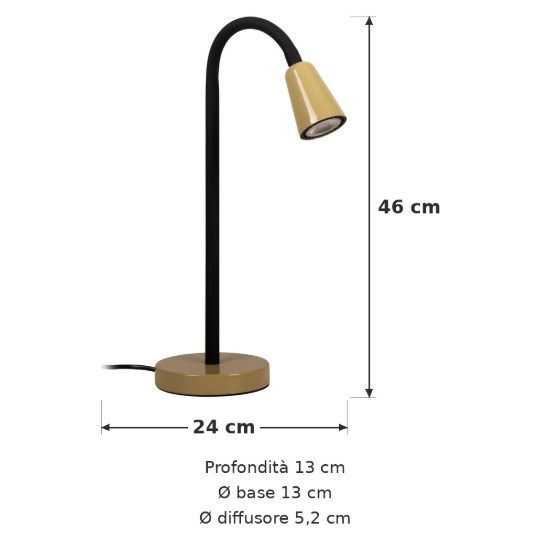 Lampada da scrivania conica per studio moderna verde nero