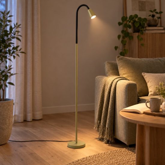 Piantana conica per soggiorno moderna verde nero