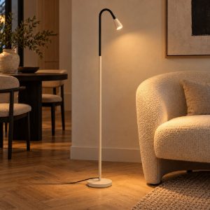 Lampada da terra conica per sala da pranzo moderna crema nero