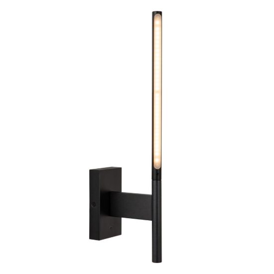 Applique lineare per soggiorno moderna nero opalino led 6w 2700k