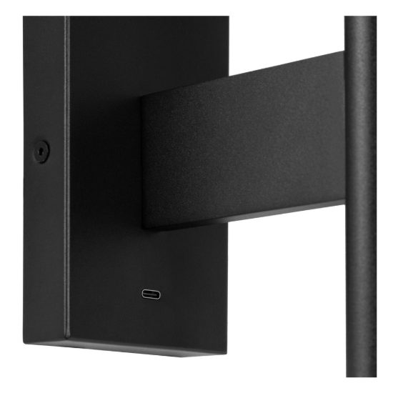 Applique lineare per soggiorno moderna nero opalino led 6w 2700k