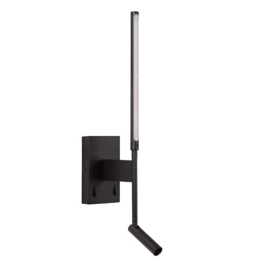 Applique per comodino camera da letto lineare moderna nero opalino led 9w 2700k