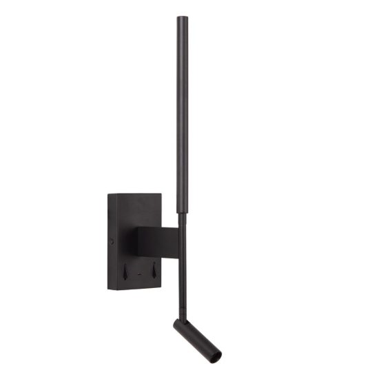Applique per comodino camera da letto lineare moderna nero opalino led 9w 2700k