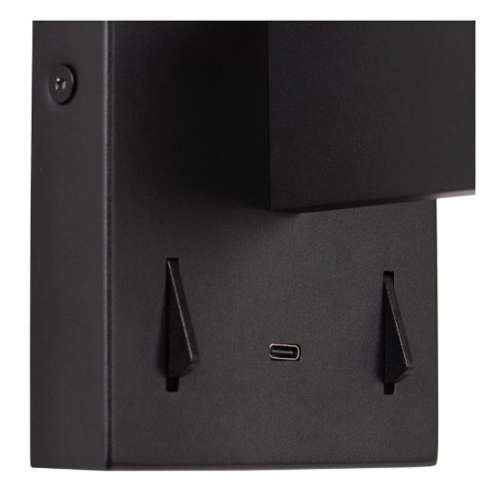 Applique per comodino camera da letto lineare moderna nero opalino led 9w 2700k