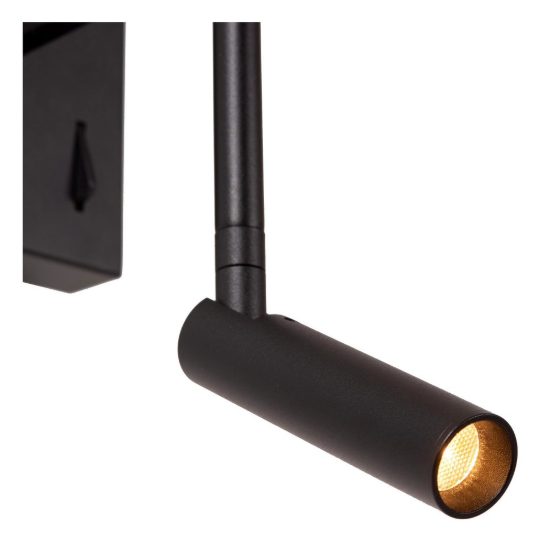 Applique per comodino camera da letto lineare moderna nero opalino led 9w 2700k