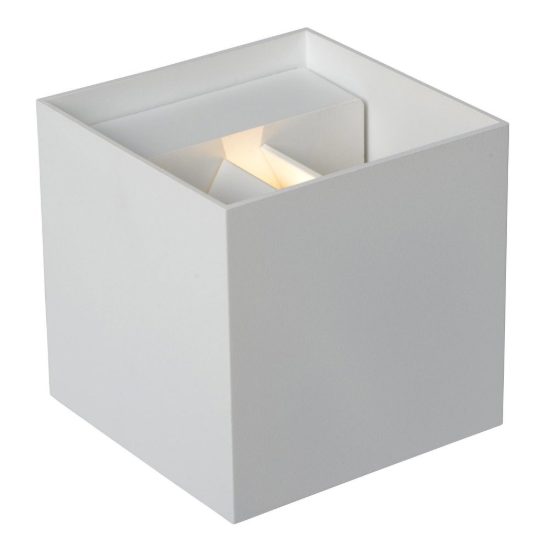 Applique quadrata per bagno moderna bianco led 7w 2700k ip54