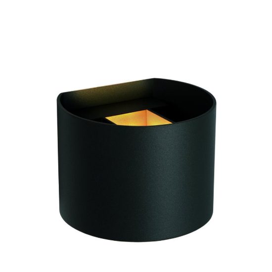 Applique curva per bagno moderna nero led 7w 2700k ip54