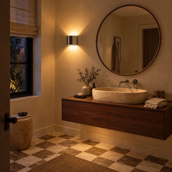 Applique curva per bagno moderna cromo led 7w cct 2200k 2700k 3000k ip54