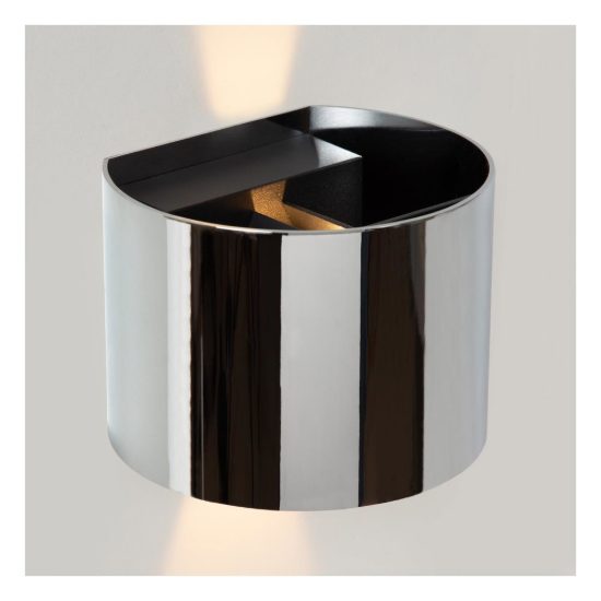 Applique curva per bagno moderna cromo led 7w cct 2200k 2700k 3000k ip54