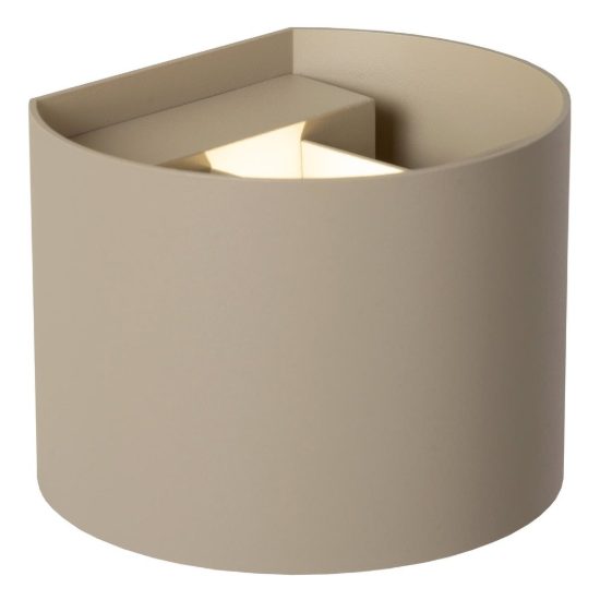 Applique curva per bagno moderna tortora led 7w cct 2200k 2700k 3000k ip54