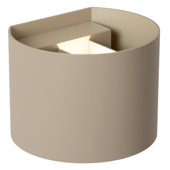 Applique curva per bagno moderna tortora led 7w cct 2200k 2700k 3000k ip54