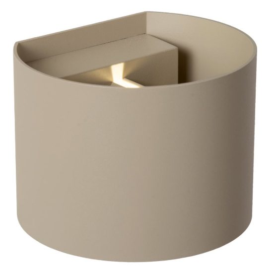 Applique curva per bagno moderna tortora led 7w cct 2200k 2700k 3000k ip54