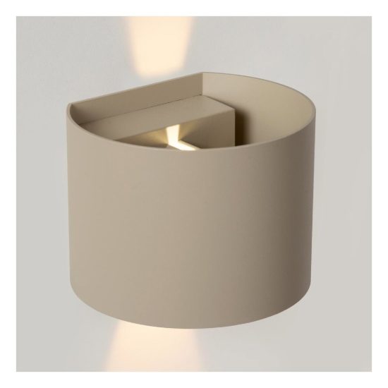 Applique curva per bagno moderna tortora led 7w cct 2200k 2700k 3000k ip54