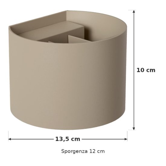 Applique curva per bagno moderna tortora led 7w cct 2200k 2700k 3000k ip54