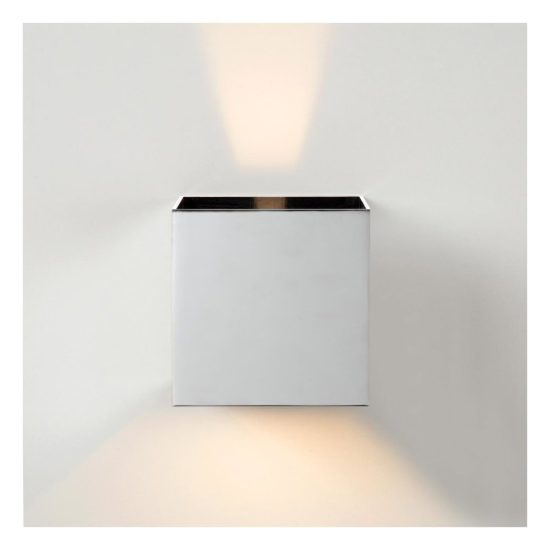 Applique quadrata per bagno moderna cromo led 7w cct 2200k 2700k 3000k ip54