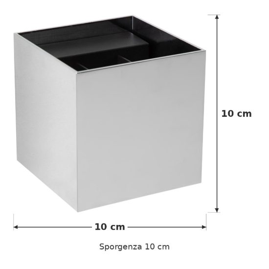 Applique quadrata per bagno moderna cromo led 7w cct 2200k 2700k 3000k ip54