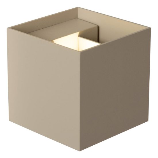 Applique quadrata per bagno moderna tortora led 7w cct 2200k 2700k 3000k ip54