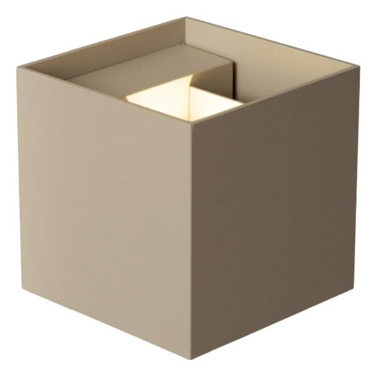 Applique quadrata per bagno moderna tortora led 7w cct 2200k 2700k 3000k ip54