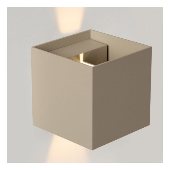 Applique quadrata per bagno moderna tortora led 7w cct 2200k 2700k 3000k ip54